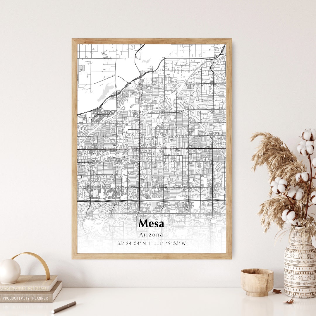 Map of Mesa Digital File Modern City Map Mesa Printable Map - Etsy