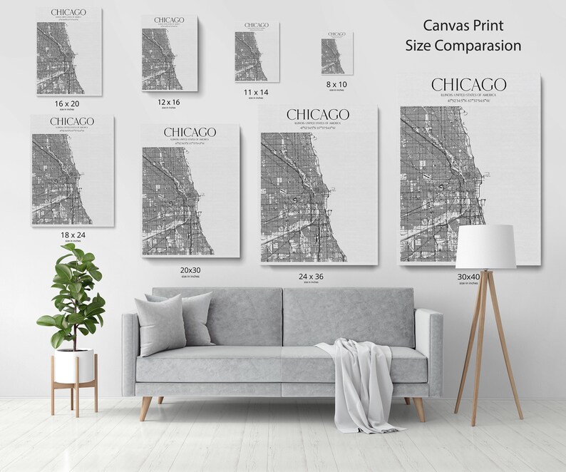 Custom Map Canvas Your City Map Canvas Wall Art Map Print Etsy