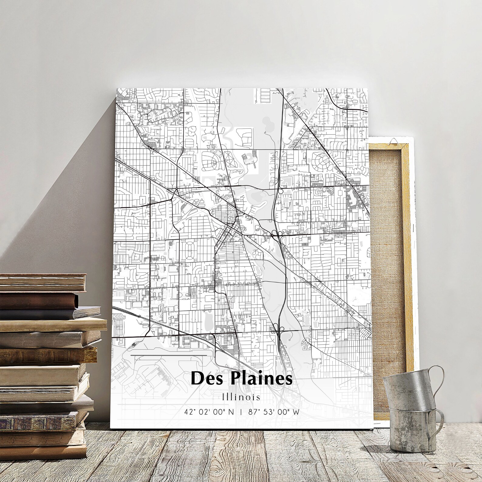 Map of Des Plaines Digital File Modern City Map Des Plaines - Etsy