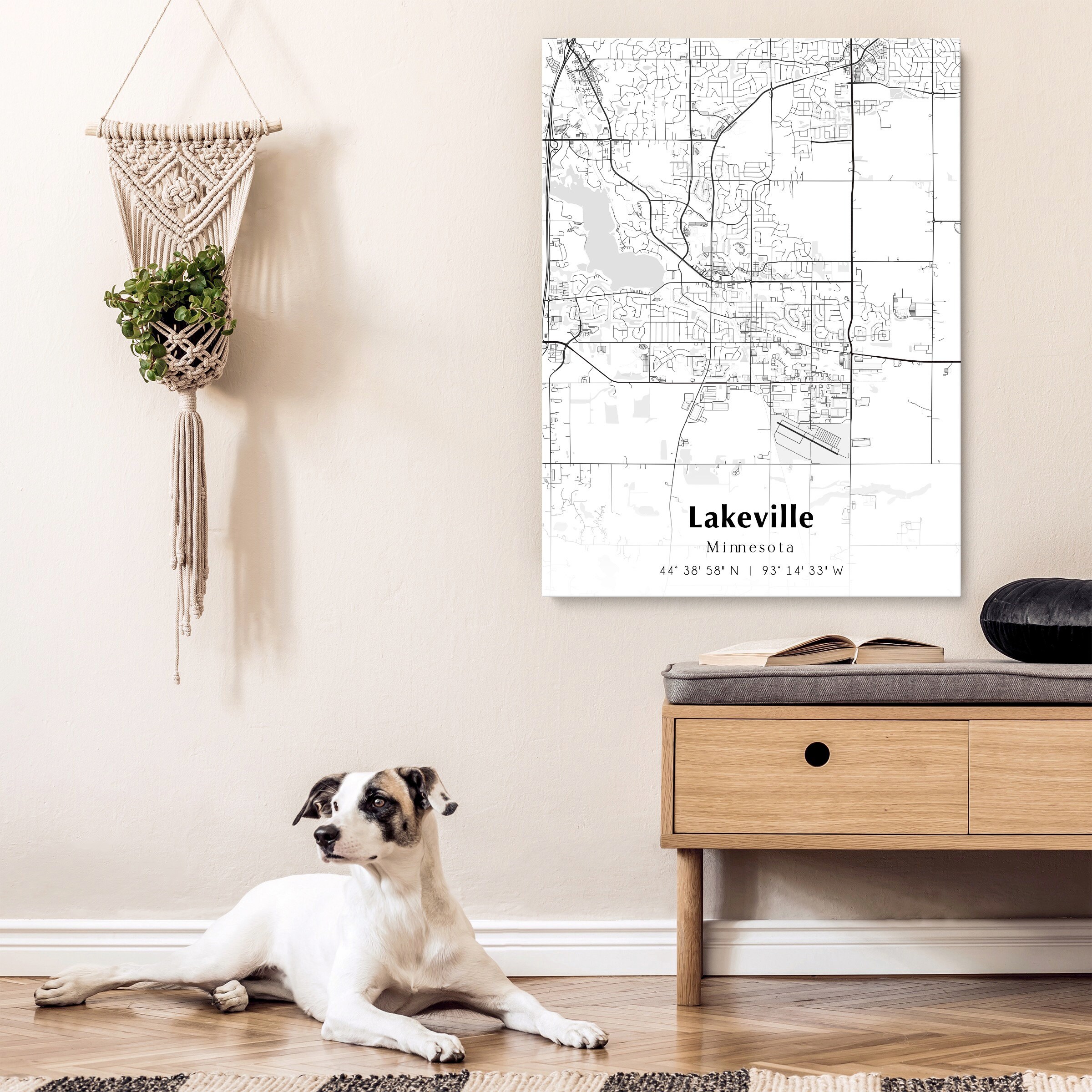 Map of Lakeville Digital File Modern City Map Lakeville Etsy