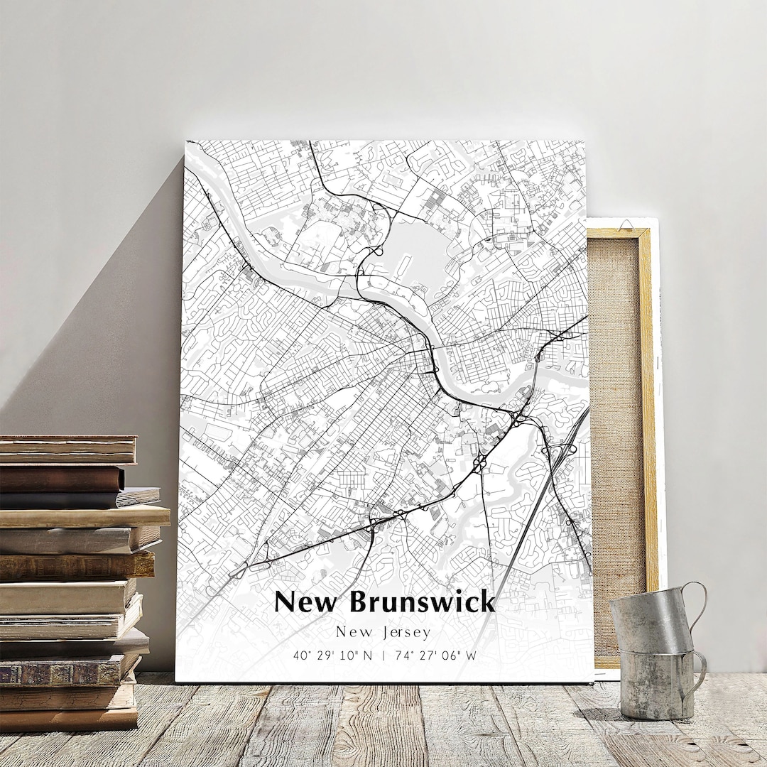 New Brunswick City Map Print, New Brunswick New Jersey Map Poster, USA ...
