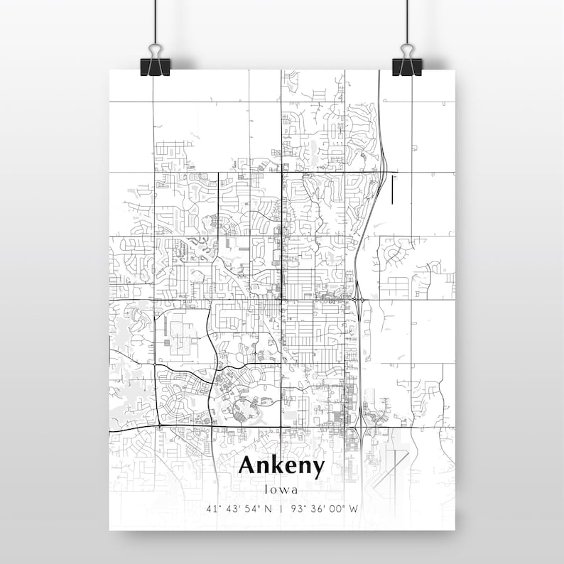 Ankeny City Map Print Ankeny Iowa Map Poster USA City Street - Etsy