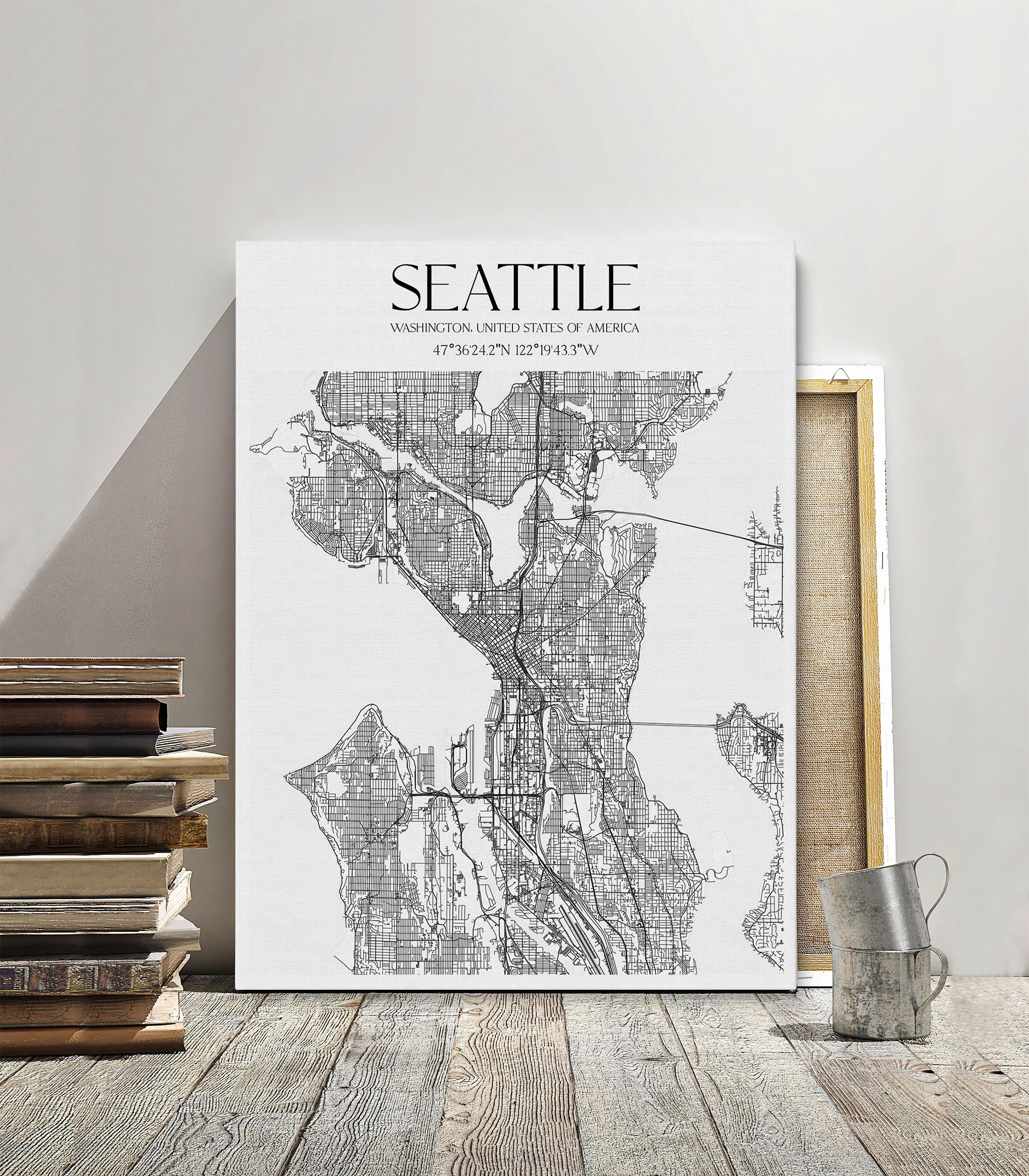 Custom Map Canvas Your City Map Canvas Wall Art Map Print Etsy