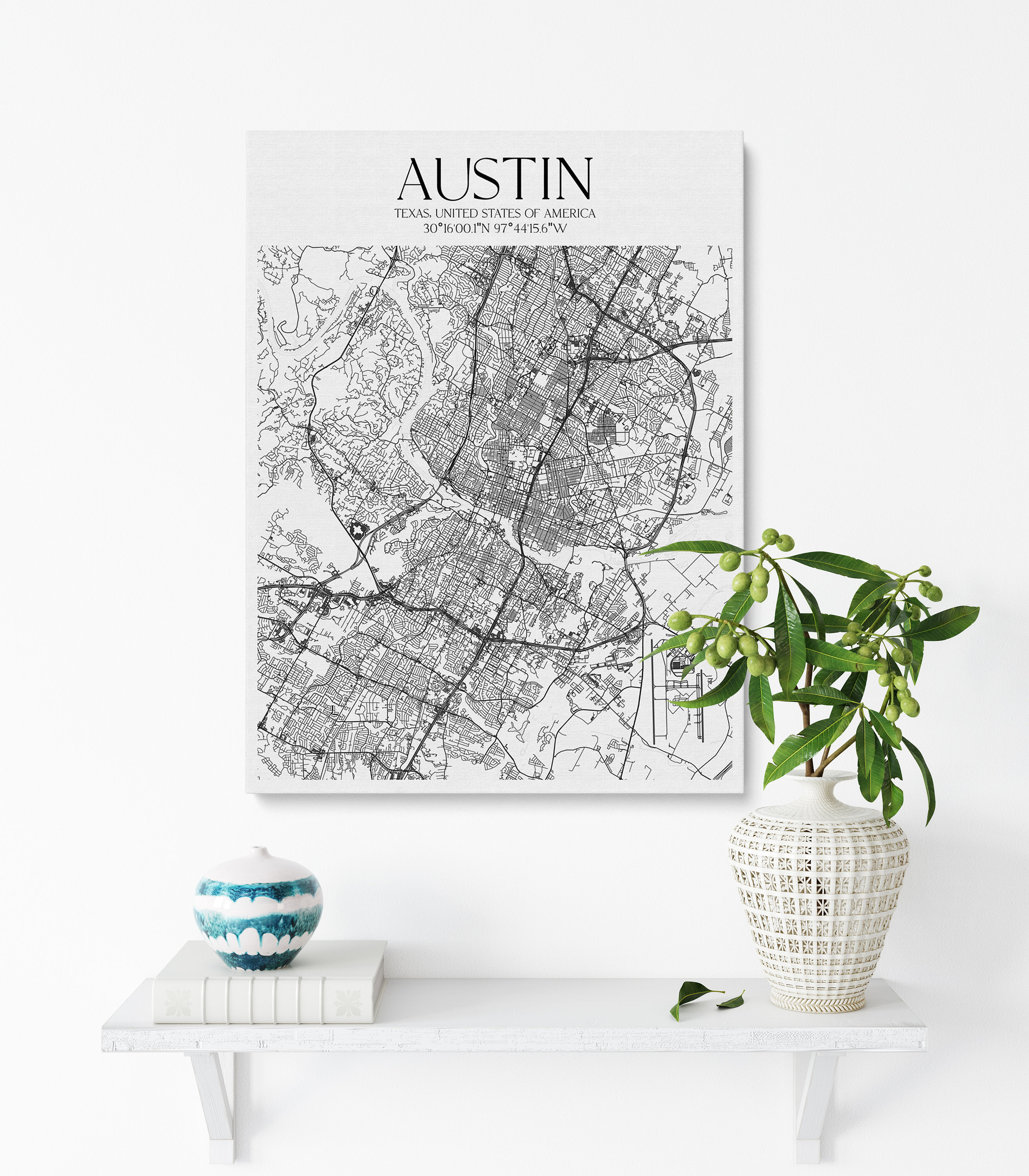 Custom Map Canvas Your City Map Canvas Wall Art Map Print Etsy