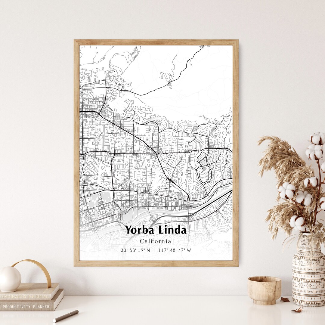 Map of Yorba Linda Digital File Modern City Map Yorba Linda Etsy