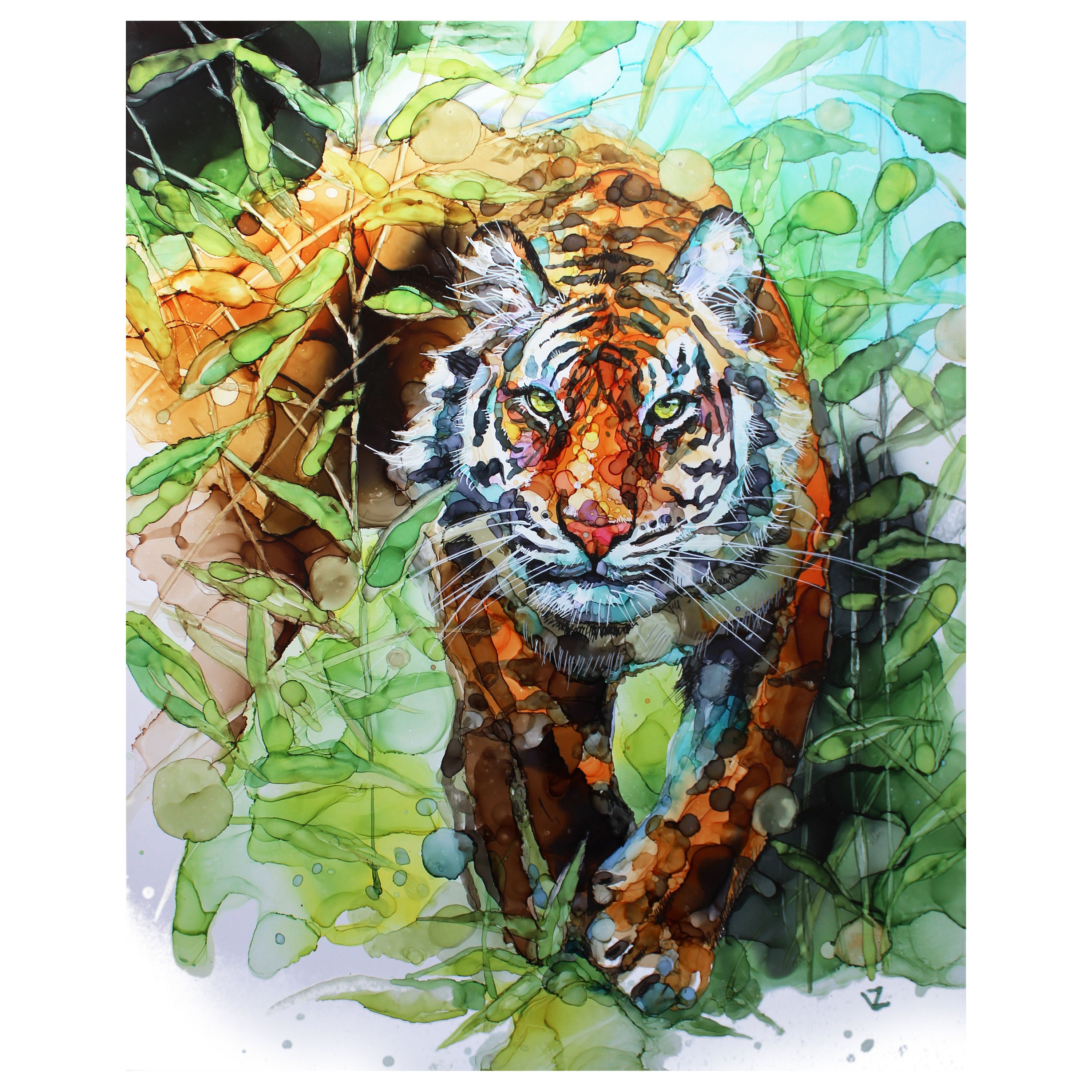 Tiger Wall Art Original Painting Art Animal Portrait 15.5 by | Etsy