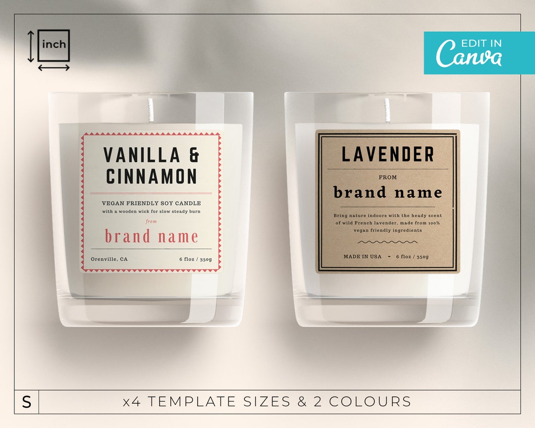 Vintage Candle Label Template / Editable Candle Labels / Traditional Candle Label / Vintage