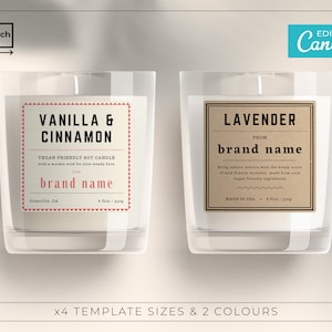 Vintage Candle Label Template / Editable Candle Labels / Traditional Candle Label / Vintage Candle Labels Template / Old School / 1909