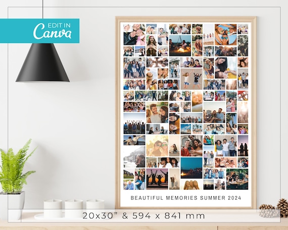 80 Photo Collage Template / Editable Photo Collage / Photograph Collage / Photograph Poster / Editable Collage / Printable Photo Grid