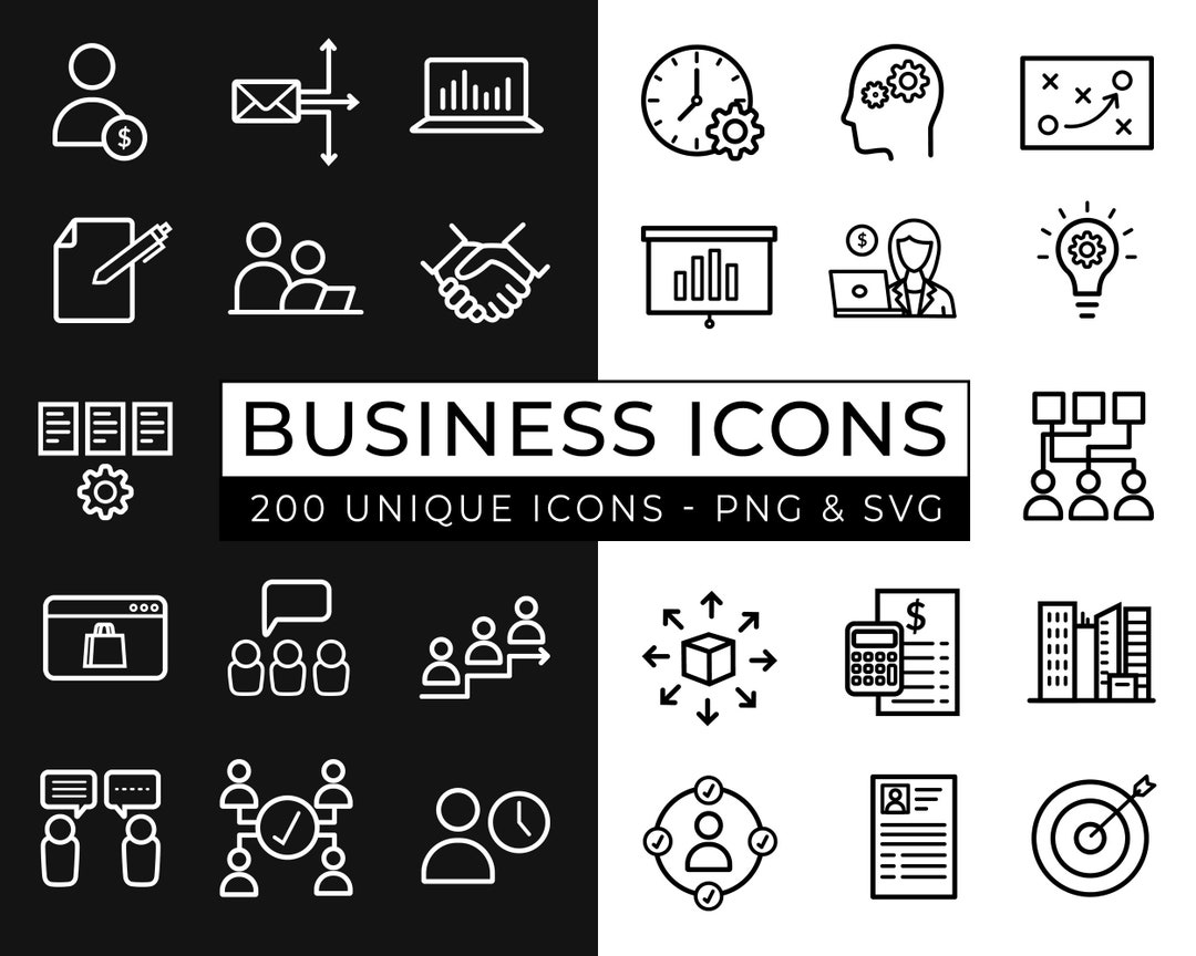 Business Icon Pack 200 Corporate Icons Management Icons Modern 