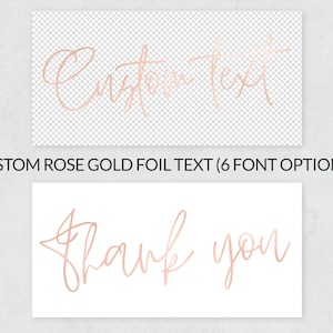 Letras em ouro rosa personalizadas / Letras em ouro rosa personalizadas / Escrita à mão em ouro sob medida / Fonte em folha de ouro rosa / Letras metálicas / 6 opções de fonte