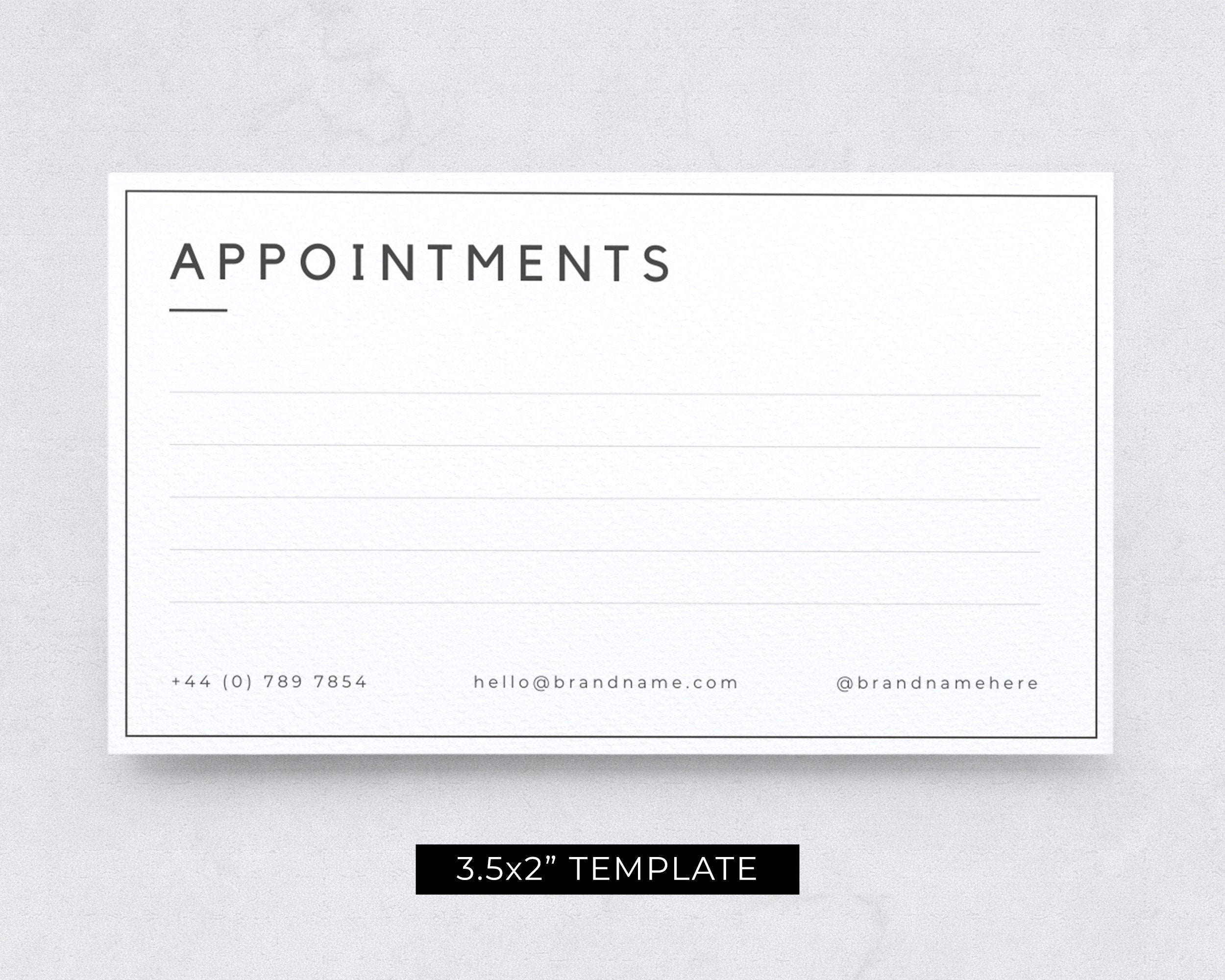 Editable Appointment Card Template
