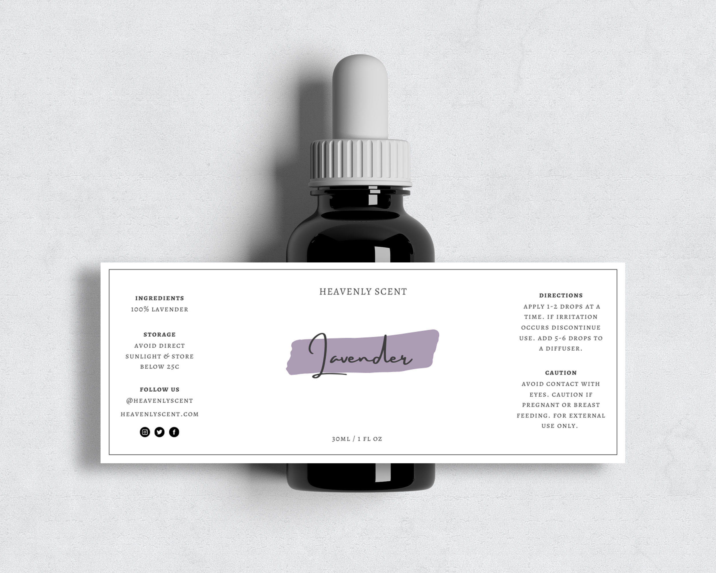 Minimalist Dropper Bottle Labels Templates/ Editable Essential Etsy