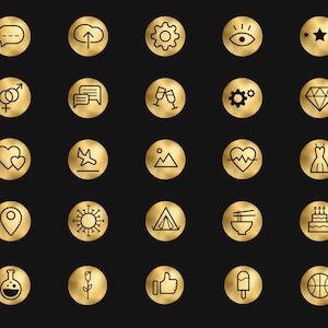 800 Gold Icons // Gold Foil Icons // Website Icons // Blog - Etsy