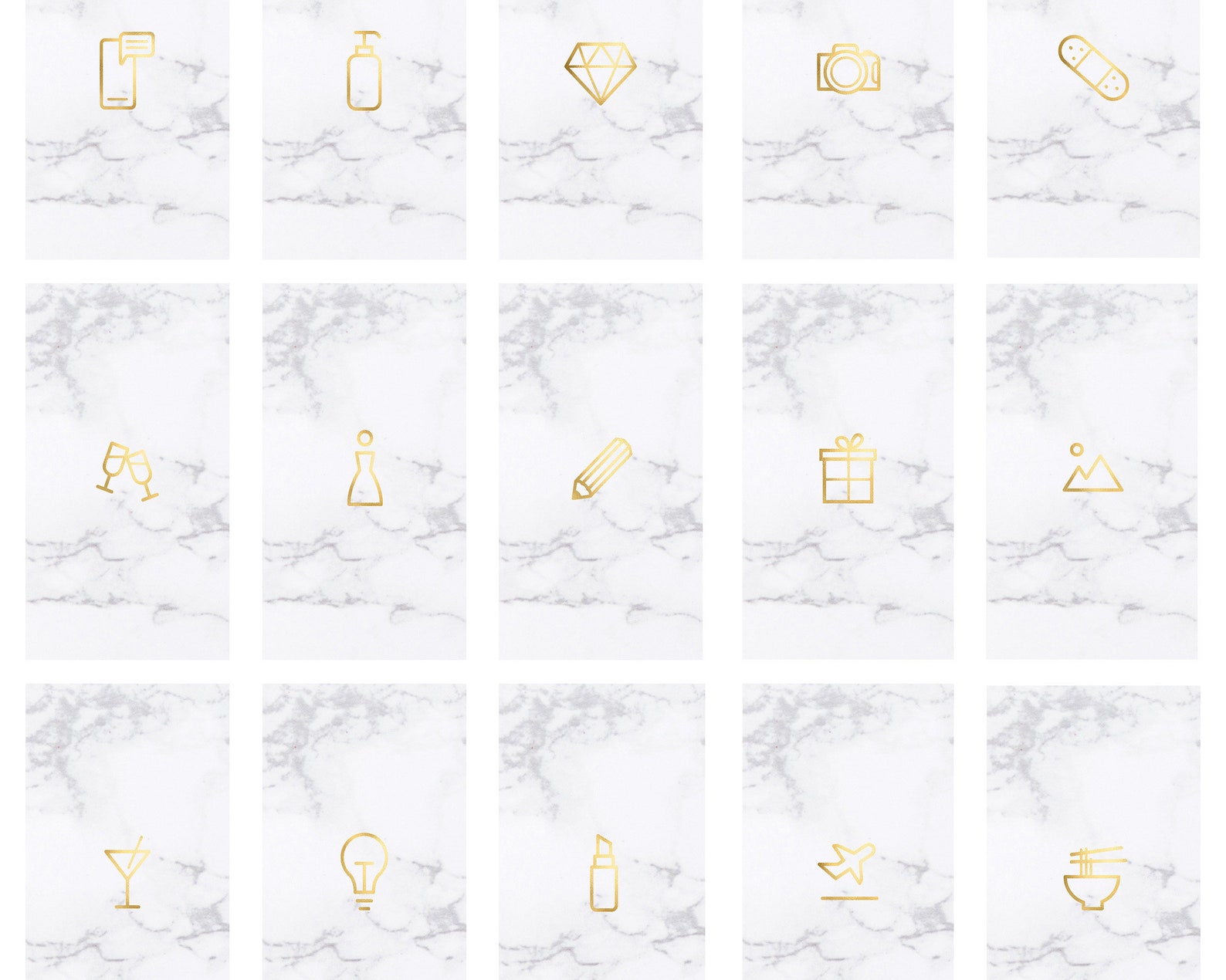 Gold Instagram Highlight Icons / Gold on Marble Instagram Etsy