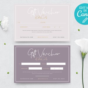 Modern Voucher Template / Editable Gift Certificate Template / Printable Gift Cards / DIY Shop Voucher / Customisable Gift Voucher Templates