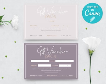Modern Voucher Template / Editable Gift Certificate Template / Printable Gift Cards / DIY Shop Voucher / Customisable Gift Voucher Templates