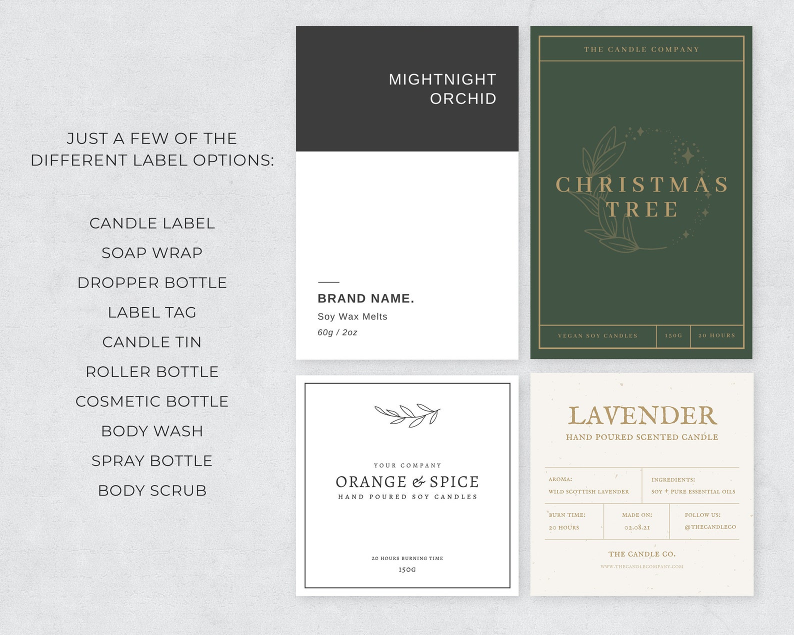 Custom Label Design / Custom Label Template / Bespoke Candle Etsy