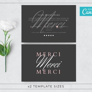 Merci Dankeschön Karte Vorlage Canva / Bearbeitbare Dankeschön Karte Vorlage / Druckbare Dankes Einlage Design / Elegante Dankeschön Vorlage