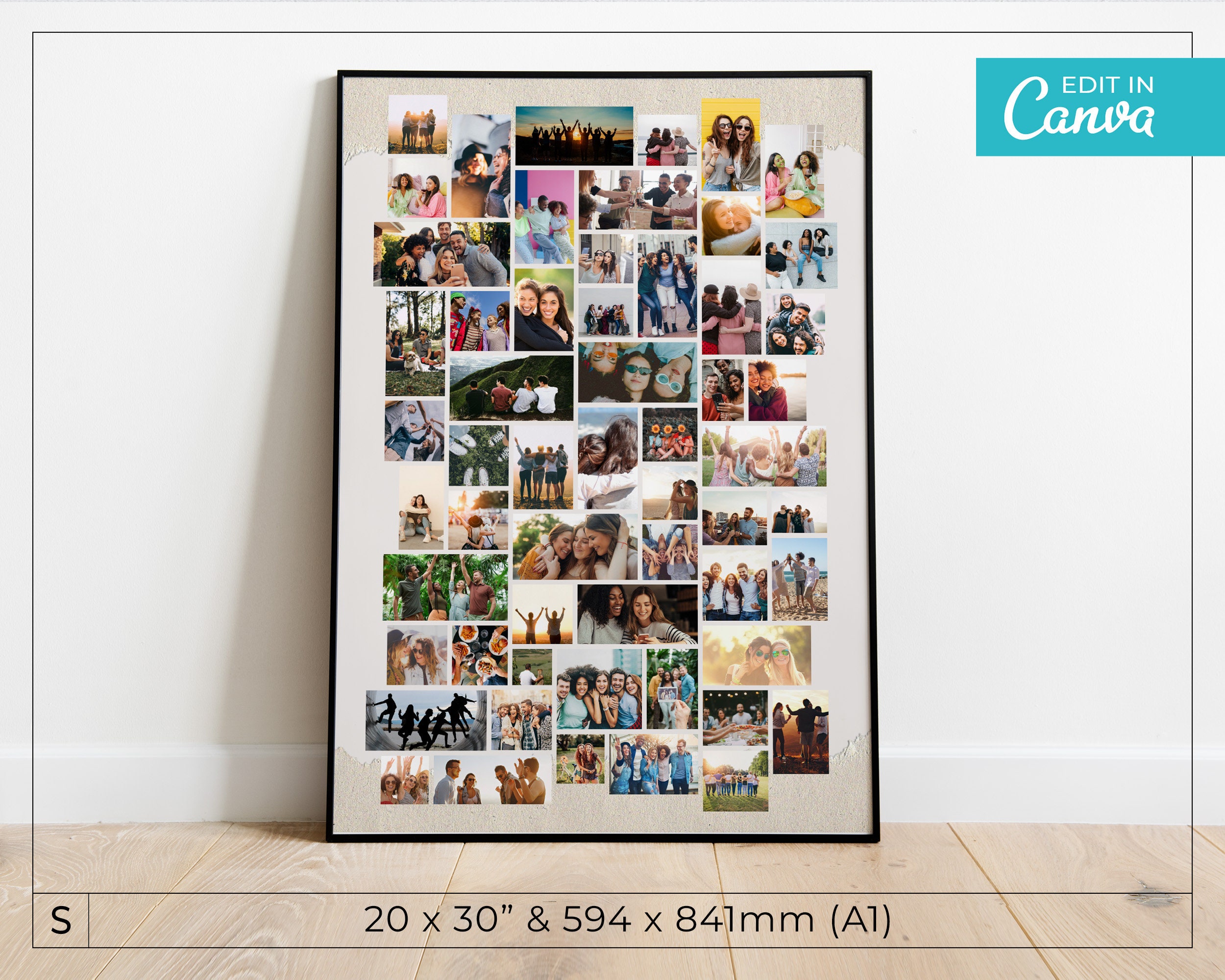 Scrapbook Photo Collage Template / Editable Photo Collage / Etsy