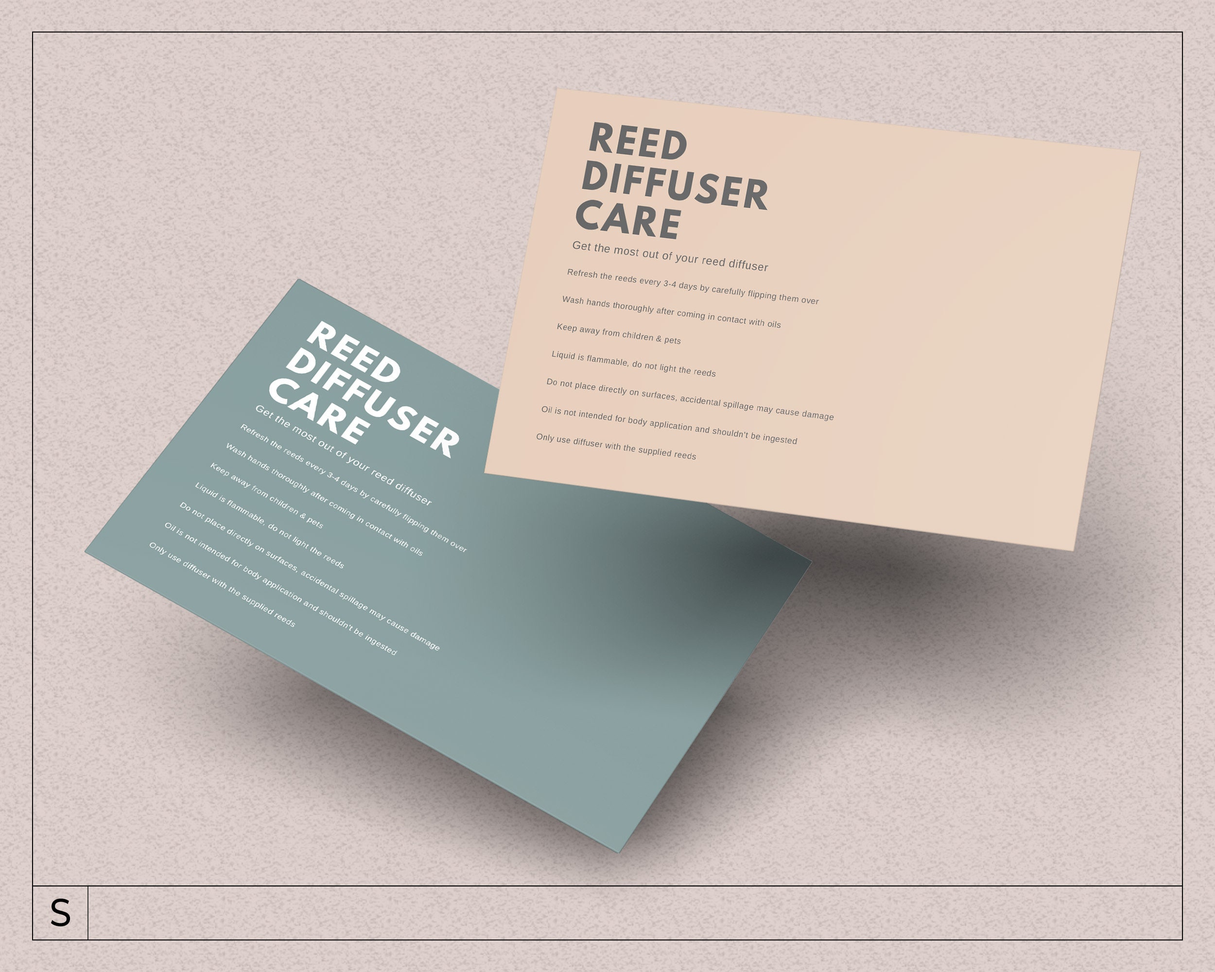 Modern Reed Diffuser Care Card Template / Editable Diffuser ...
