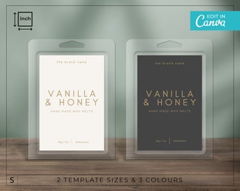 Minimalist Wax Melts Label Template / Editable Wax Melts Labels / Modern Wax Clamshell Label / Gold Wax Tarts Label / LUNA