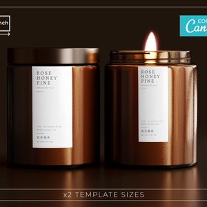 Modern Slim Candle Label Template / Editable Candle Labels / Minimalist Thin Candle Label / Modern Candle Label Template Download / HERON
