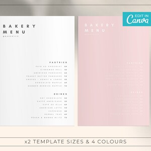 Minimalist Menu Template / A5 Minimalist Price list / Small Menu Template / Feminine Price List / Salon Menu / OSLO