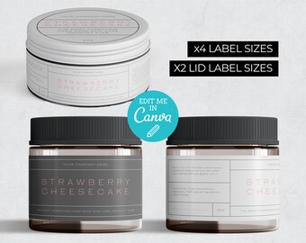 Black Wrap Around Label template / Editable product label template / Minimalist Cosmetic Label / Circular labels / Pink beauty Labels / VESI
