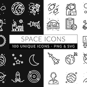 Icônes de l'espace / Ensemble d'icônes étoiles et galaxie / Voyage dans l'espace / Pack d'icônes d'exploration de l'espace / Icônes de l'univers / OVNI / Extraterrestres / 300 icônes vectorielles de l'espace