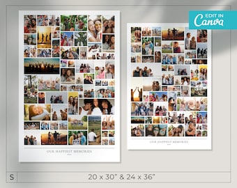 Large Photo Collage Template / Editable Photo Grid / 20x30" 24x36" / Photography Collage / Editable Wedding Collage / Printable Image Grid