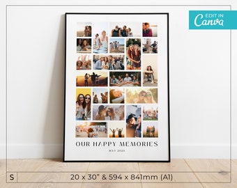Minimalist Photo Collage Template / Editable Photo Grid / Modern Photo Collage / Photo Poster / Editable Collage / Printable Photo Grid