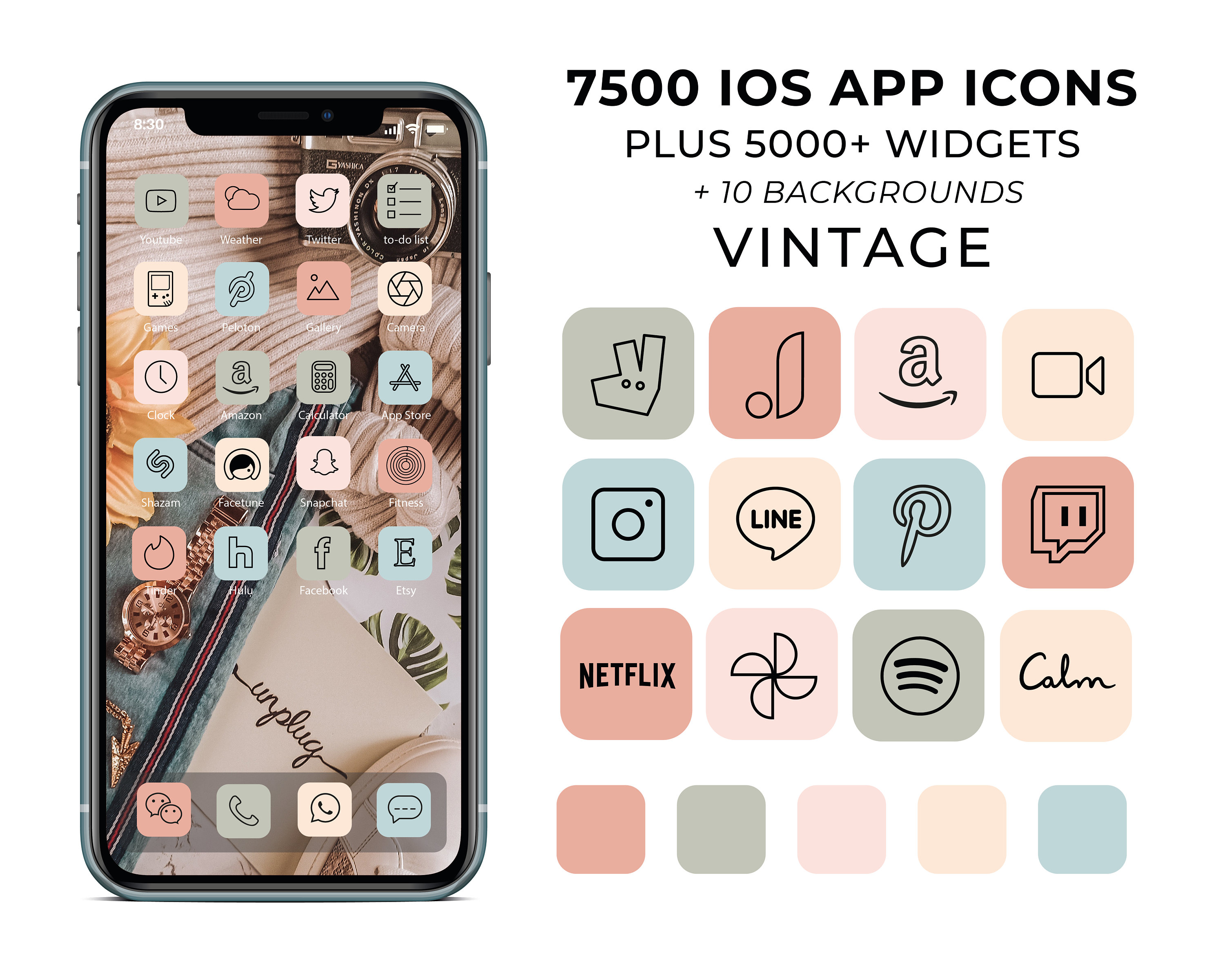 Ios 14 App Icons / 7500 Pastel Aesthetic Icons Ios14 / Vintage 