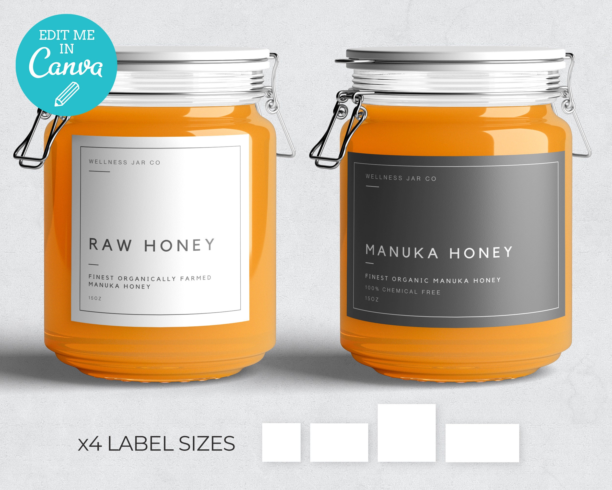 Minimalist Jar Label Template Modern Label Template Food Jar Label Minimalist Canva Labels Jam Jar Labels Pantry Labels SEREN Etsy