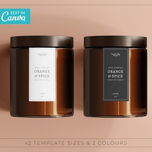 Elegant Thin Candle Label Template / Black & White Editable Candle Labels / Modern Slim Candle Label / Modern Candle Label Template / WILLOW