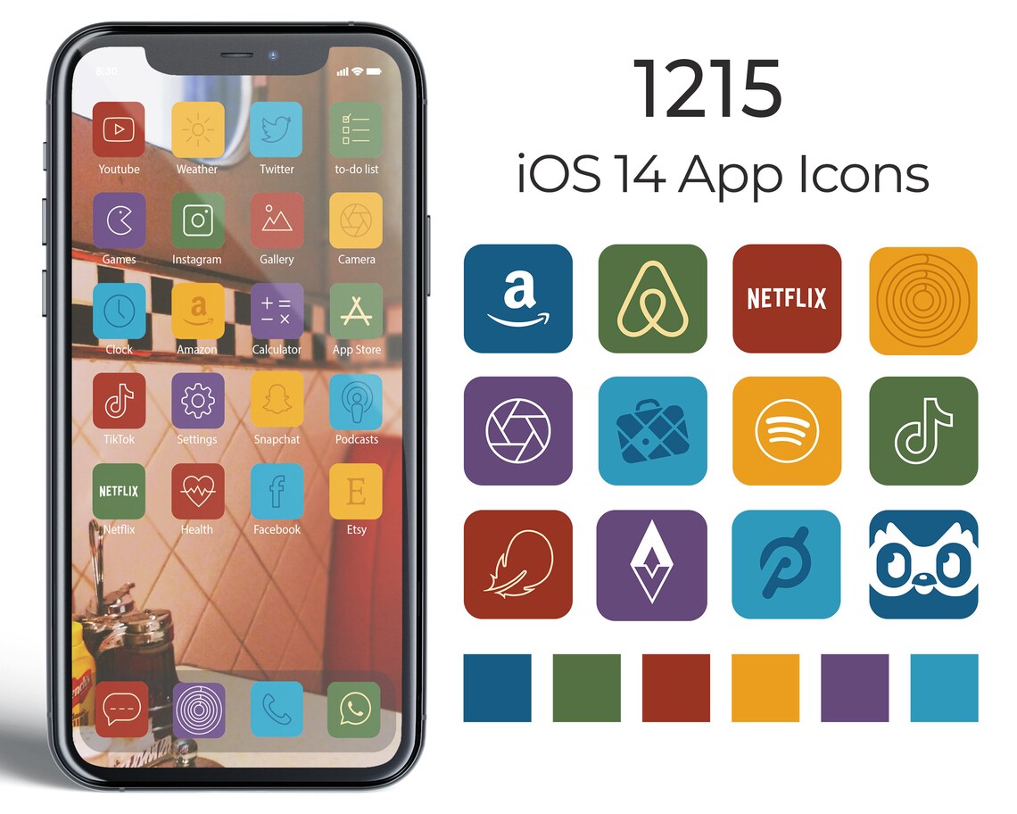 60s Vintage iOS 14 App Icons / Vintage Aesthetic icons iOS14 / Etsy