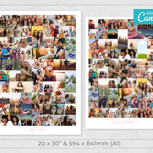 Photo Collage Template / Editable Photo Collage / Photograph Collage / Photograph Poster / Editable Collage / Printable Photo Grid