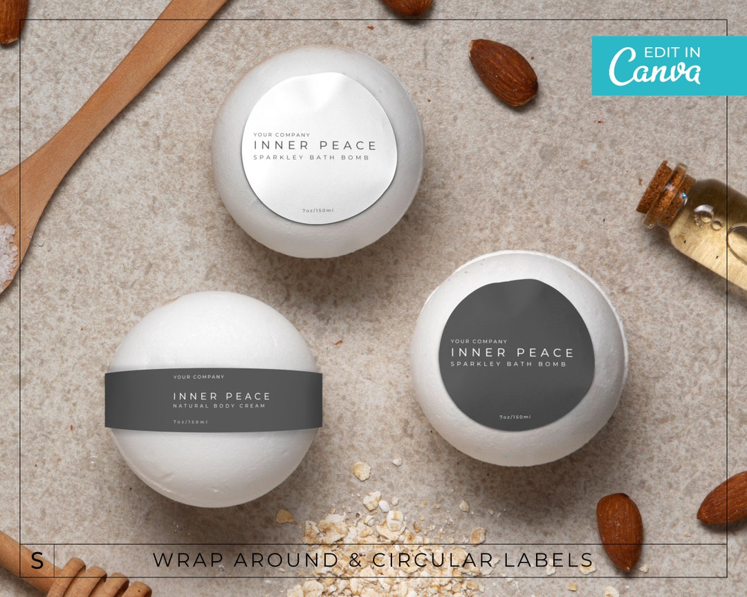 Minimalist Bath Bomb Label Template / Editable Label Template