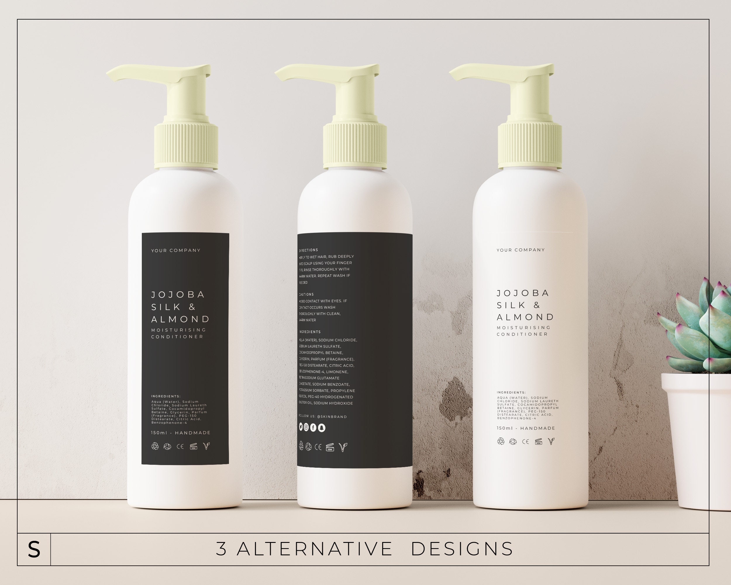 Shampoo Bottle Label Template / Minimalist Pump Bottle Labels Etsy UK