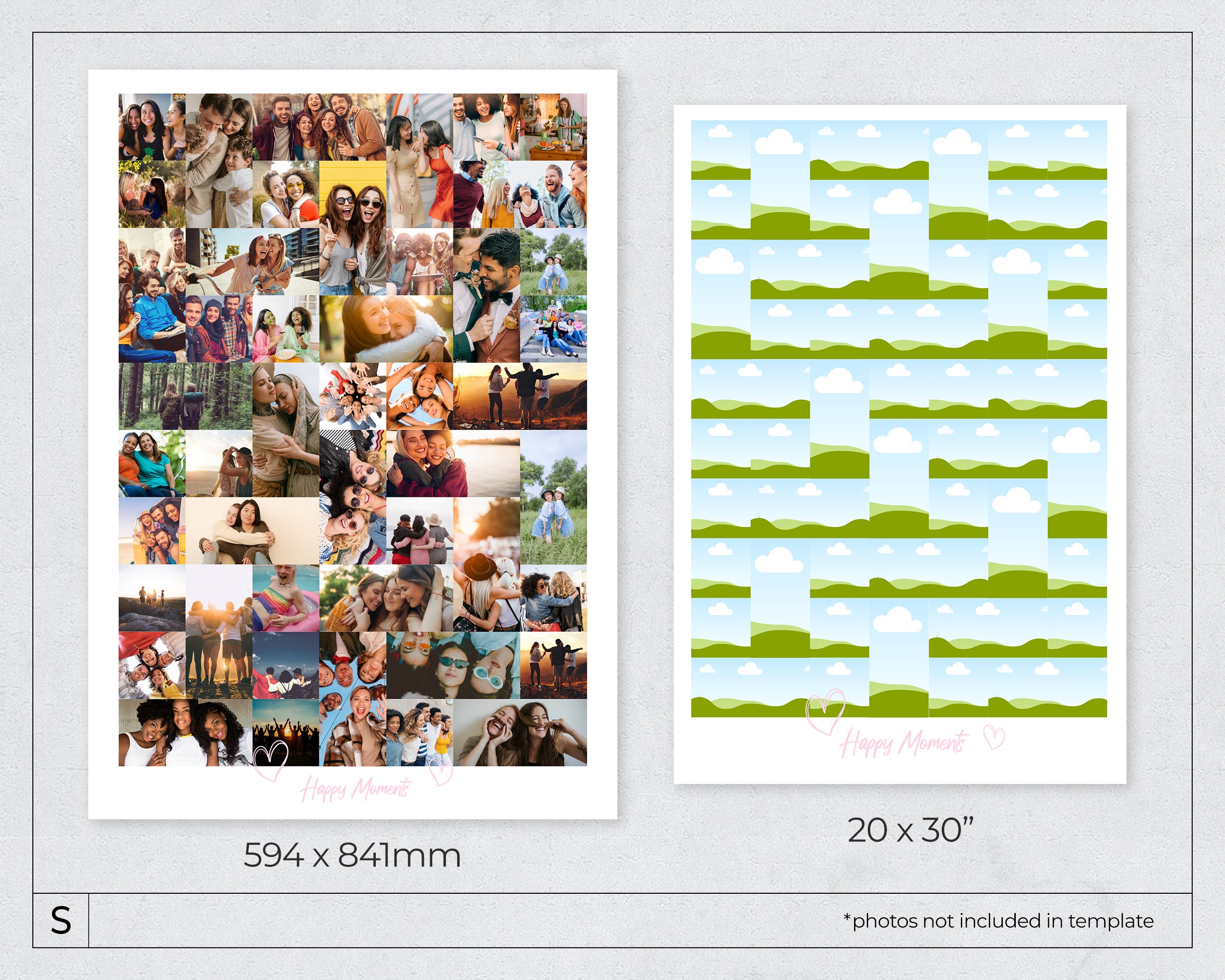 Photo Collage Template / Editable Photo Collage / Photograph Collage ...