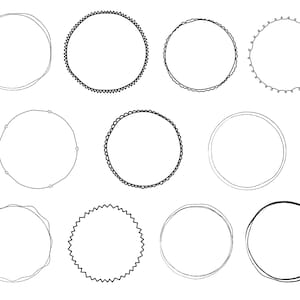 40 Doodle Borders Circles // Hand Drawn Wreaths // Doodle Wreaths ...