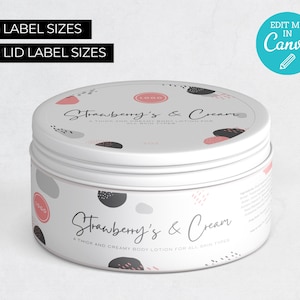 Abstract Wrap Around Label template / Editable label template / Minimalist Cosmetic Label / Circular labels / Pink beauty product Labels