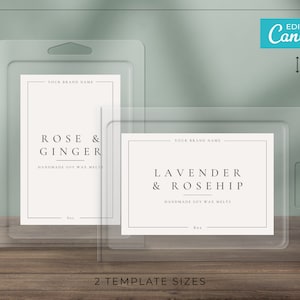 Modern Wax Melts Label Template / Editable Wax Melts Labels / Professional Wax Label / Wax Tarts / Traditional Wax Clam Shell Label / NUIK