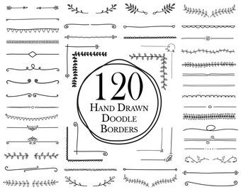 Pode incluir: Um conjunto de 120 bordas de doodle desenhadas à mão, incluindo flechas, linhas, espirais, folhas e formas geométricas. Essas bordas são perfeitas para adicionar um toque de fantasia aos seus designs.