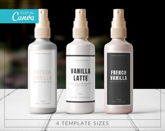 Minimalist Room Spray Bottle Label Template / Modern Fragrance Label Template / Editable Canva Cosmetic Labels / Cleaning spray / NUIK