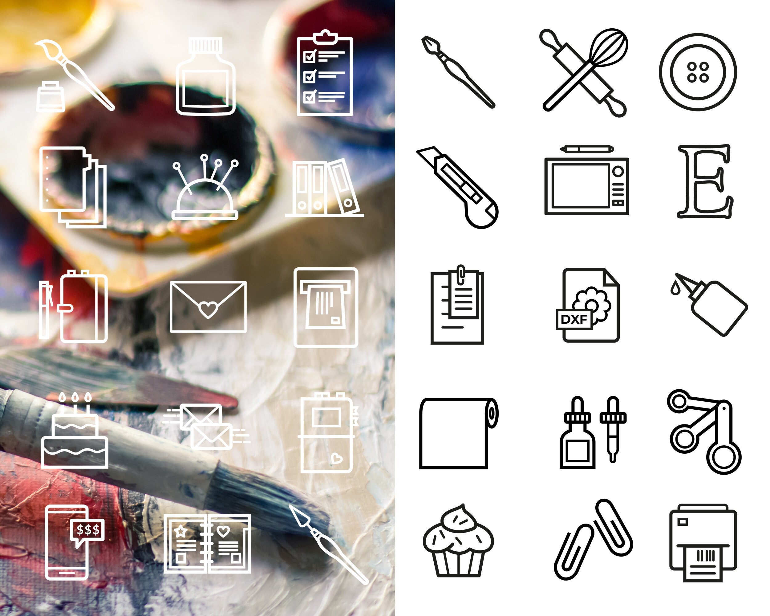 Crafts Icon Set / Craft Business Icons / Etsy Business Icons / Sticker ...