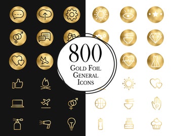 220 Gold Foil Social Media Icons // Gold Circle Icons // - Etsy