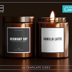 Candle Label Template / Editable Candle Labels / Minimalist Candle Labels / Custom Candle Label / Printable Candle Label Templates / DOMO