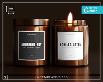 Candle Label Template / Editable Candle Labels / Minimalist Candle Labels / Custom Candle Label / Printable Candle Label Templates / DOMO