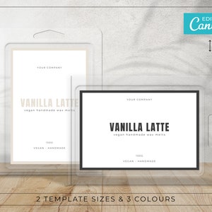 Minimalist Wax Melts Label Template / Editable Wax Melts Labels ...